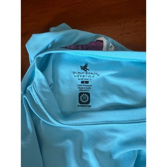 Island Beach Lifestyle Destin Florida Women’s XL Blue UPF 50+ Long Sleeve Shirt - Picture 4 of 5
